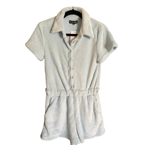 NWT Powder Blue Short Romper OR SWIM COVER - Picture 1 of 4